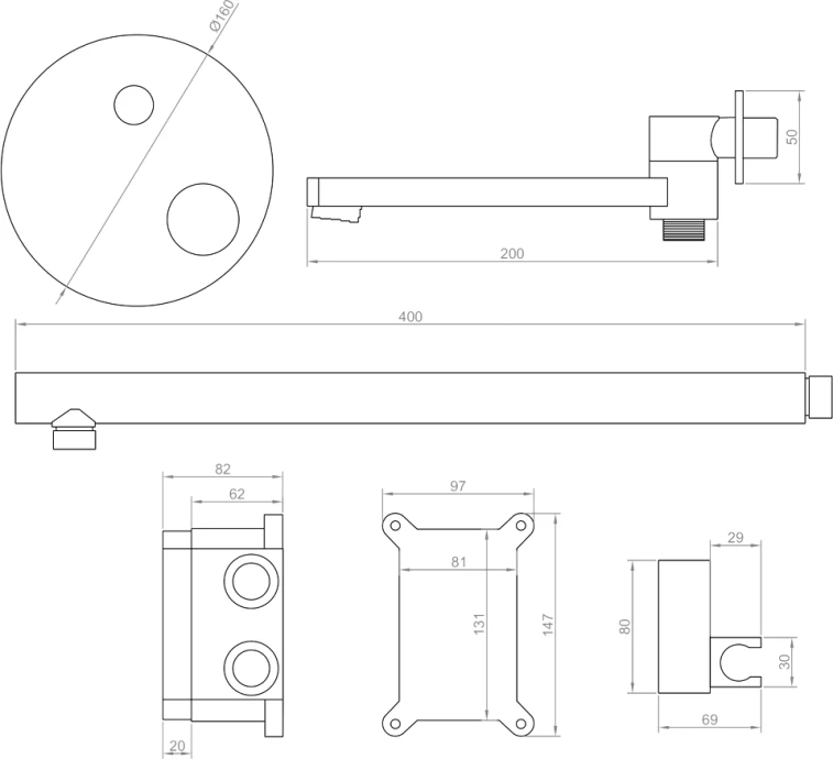 Душевой комплект RGW Shower Panels SP-55 хром 51140855-01 - 5