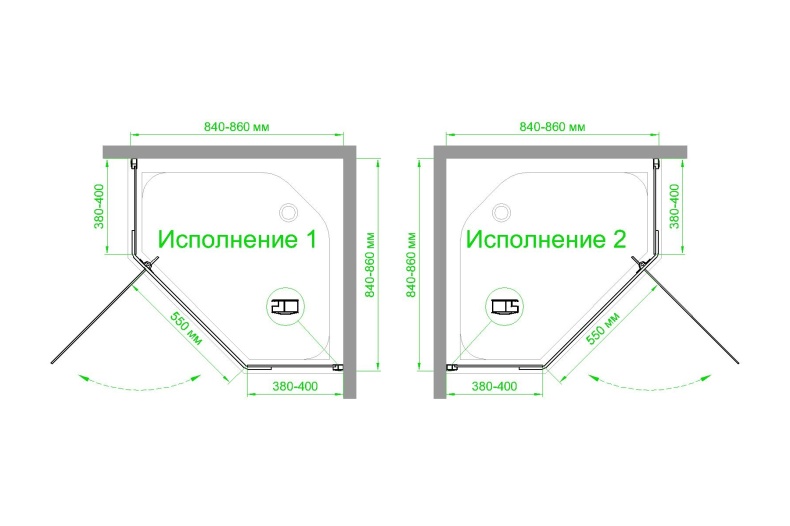 Душевой уголок Royal Bath TR 85х85 профиль черный стекло матовое RB85TR-C-BL - 3