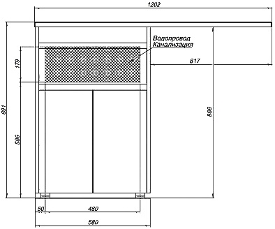 Тумба с раковиной Aquanet Токио 120.2x48.2 1 ящик, 2 двери - 16