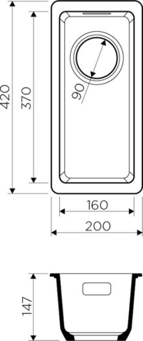 Дополнительная мойка Omoikiri Kata 20-U-DC темный шоколад 4993374 - 1