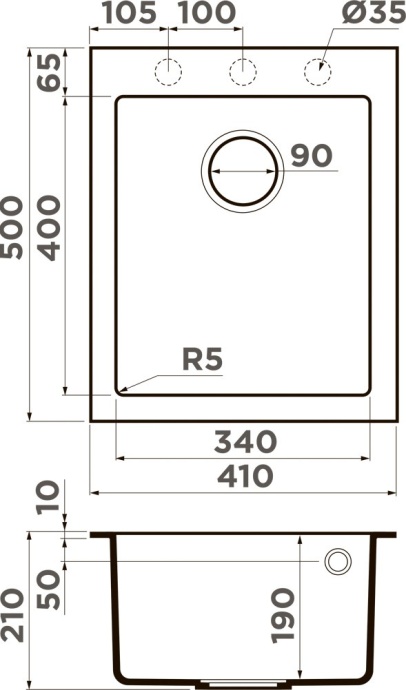 Мойка кухонная Omoikiri Bosen 41-GR leningrad grey 4993543 - 1