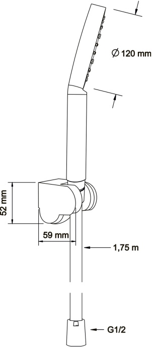 Душевой гарнитур Swedbe Hermes черный матовый  5133B - 5