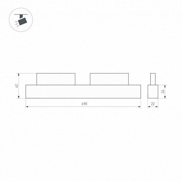 Трековый светодиодный светильник Arlight Mag-Orient-Flat-L690-24W Warm3000 035569 - 3