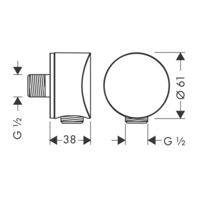 Шланговое подсоединение S Hansgrohe Fixfit 26453990, полированное золото - 1