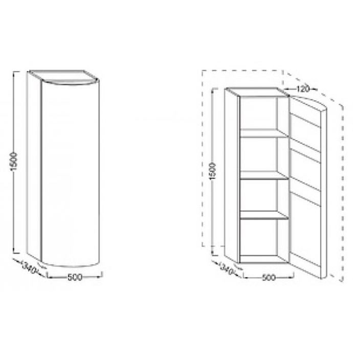 Шкаф-пенал Jacob Delafon Presquile EB1115D R, палисандр EB1115D-V13 - 2