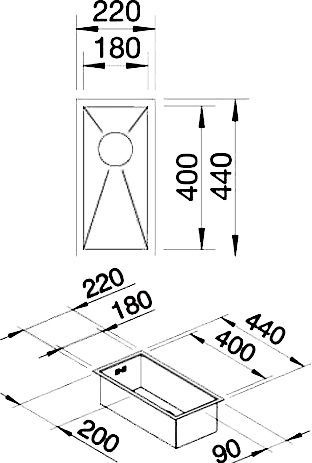 Дополнительная мойка Blanco Zerox 180-U 521567 - 3