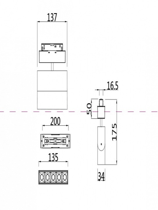 Трековый светодиодный светильник для магнитного шинопровода Maytoni Technical Points TR015-2-10W3K-W - 2