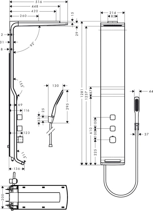 Душевая панель Hansgrohe Raindance Lift 27008000 - 5