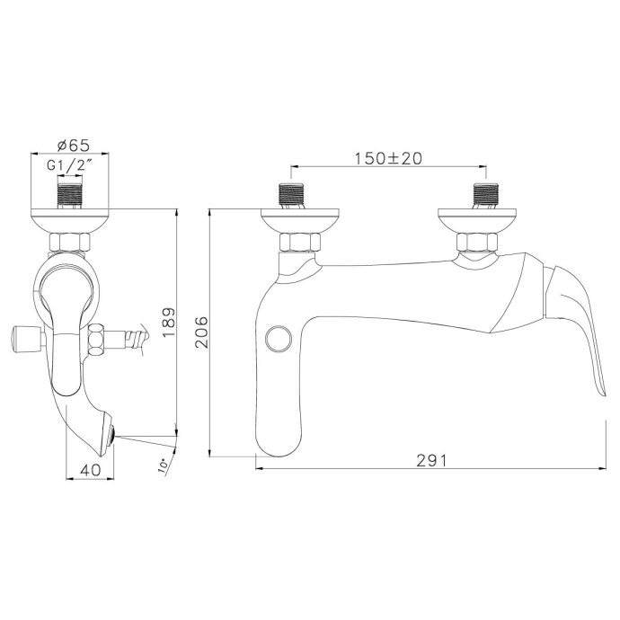 Смеситель для ванны Lemark Swan золото, черный  LM5402BG - 1