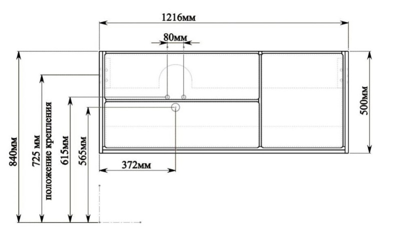 Тумба под раковину Sanvit Бруно -2 120 L белый глянец kbruno2120Lw - 4