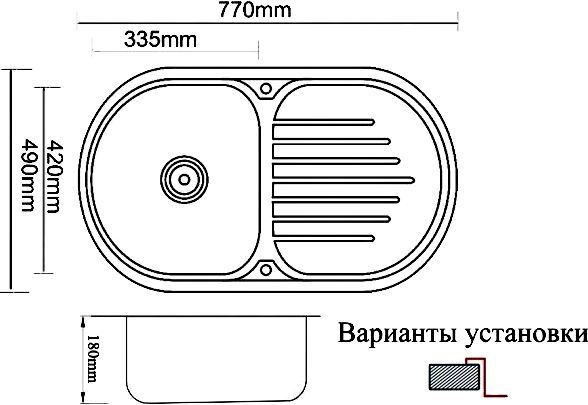 Мойка кухонная Zorg Inox Pvd SZR-7749 bronze SZR 7749 BRONZE - 1