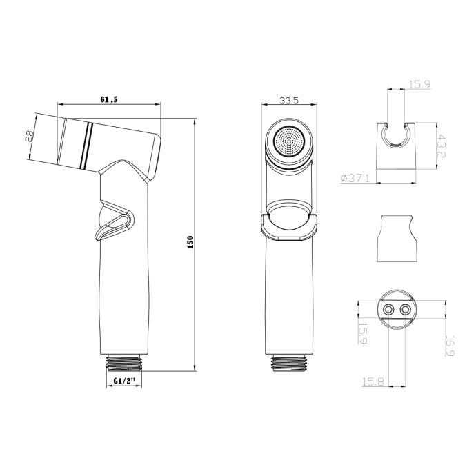 Комплект аксессуаров Lemark LM8088BL для биде, черный - 1