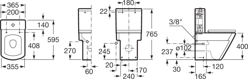 Чаша для унитаза-компакта Roca Hall 342628000 - 6