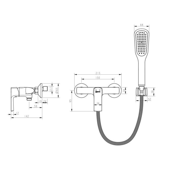 Смеситель для душа Lemark Ursus  LM7203BL - 1