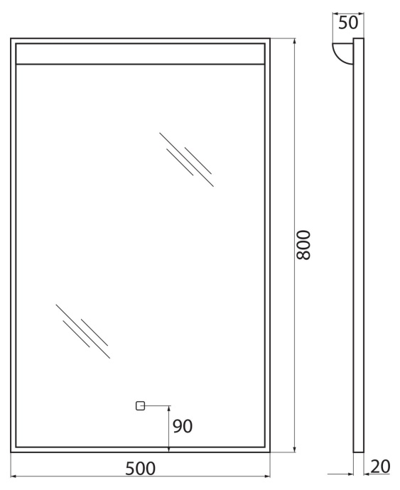 Комплект мебели Belbagno Kraft Mini 50 R темное дерево - 10