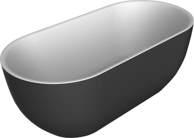 Акриловая ванна BELBAGNO BB70-1700-800-W/NM Белый Глянец внутри, черный матовый снаружи - 1
