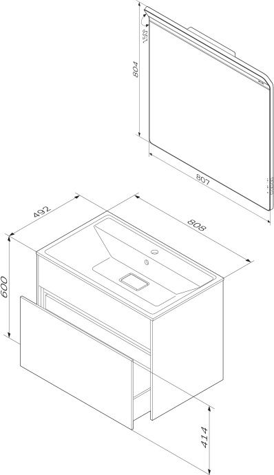 Мебель для ванной Am.Pm Inspire V2.0 80 белый матовый - 9