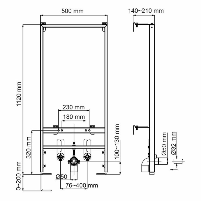 Система инсталляции для биде Wasserkraft Aller  10BDT.020 - 5