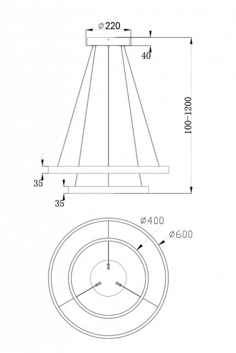 Подвесной светодиодный светильник Maytoni Rim MOD058PL-L55W4K - 5