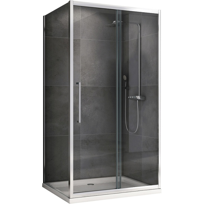 Душевой уголок Abber Schwarzer Diamant 140х75 хром стекло прозрачное AG30140H-S75 - 0