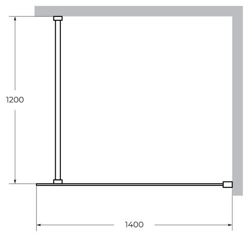 Душевая перегородка Cezares Liberta 140 хром  LIBERTA-L-1-140-120-C-Cr - 2