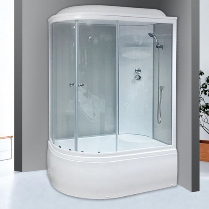 Душевая кабина Royal Bath BK 120x80 R профиль белый стекло прозрачное  RB8120BK4-MT-R - 1