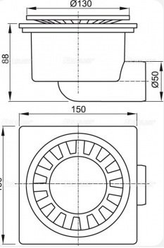 Душевой трап AlcaPlast APV15 - 1