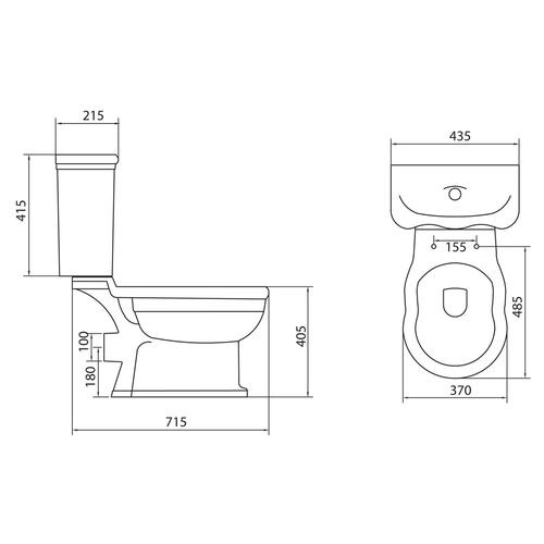 Чаша для унитаза-компакта BelBagno Boheme белый  BB115CPR - 3