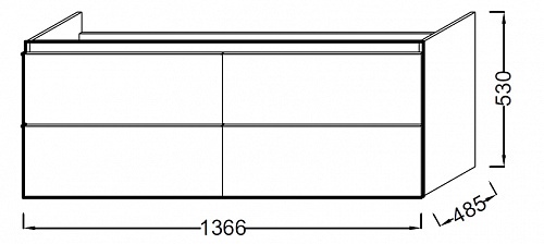 Тумба под раковину Jacob Delafon Odeon Up 137 см  EB997-N18 - 1