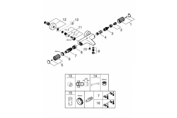 Термостат Grohe Grohtherm 1000 Performance для ванны с душем 34779000 - 3