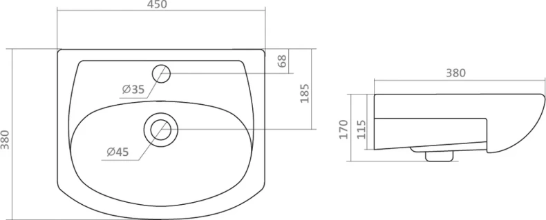 Тумба с раковиной Aquaton Колибри 41 L белый 1A0652K1KO01L - 7