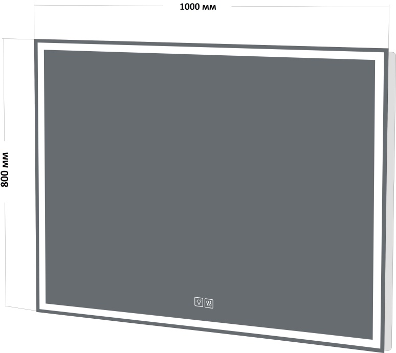 Зеркало BelBagno SPC-GRT-1000-800-LED-TCH-WARM с подогревом - 3