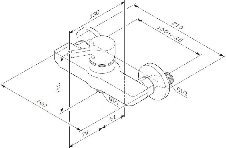 Смеситель AM.PM X-Joy S F85B20000 для душа - 6