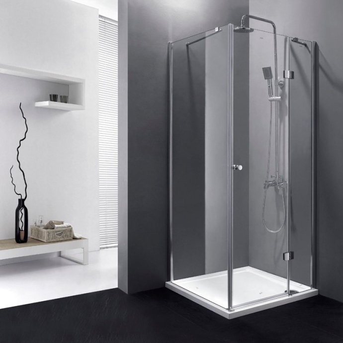 Душевой уголок Cezares Verona 100х100 хром стекло рифленое VERONA-W-A-1-100-P-Cr-R - 0