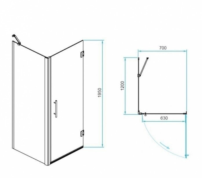 Душевой уголок RGW Passage PA-36B 70x120 профиль черный стекло прозрачное 41083672-014 - 2