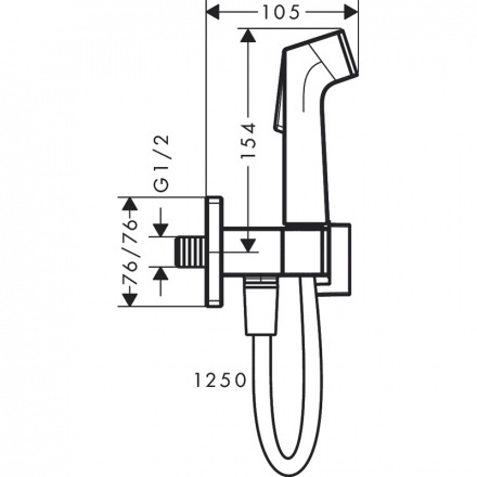 Гигиенический душ Hansgrohe Bidette черный матовый 29231670 - 1