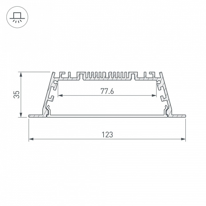 Профиль с рассеивателем Arlight ARH-POWER-W120-F-2000 ANOD 027928 - 1