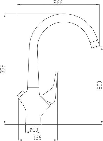 Смеситель для кухни SH 815 SATIN - 1