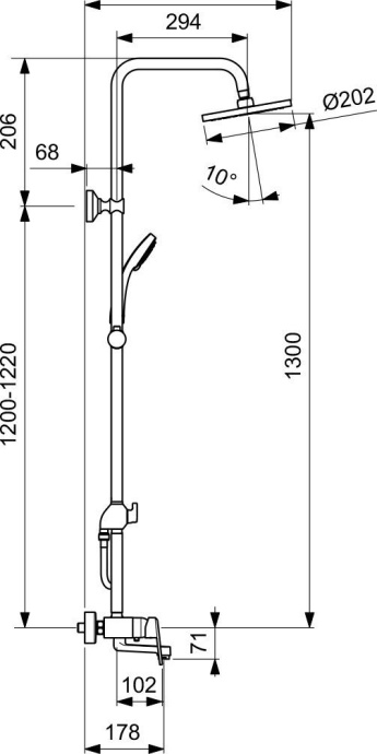 Душевой комплект Ideal Standard Alpha BD003AA - 1