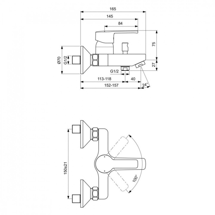 BD127AA комплект смесителей VIDIMA UNO (BA234AA+ BA322AA+BA187AA) - 2