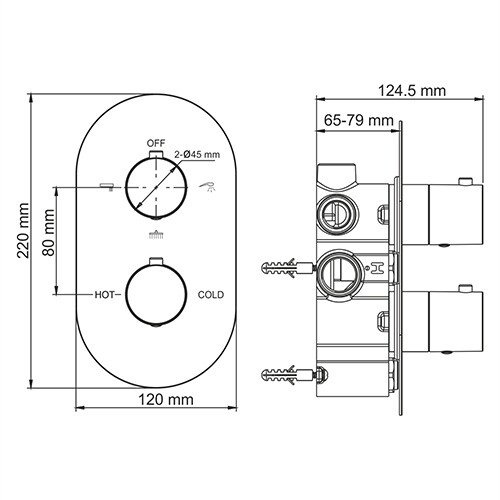 Berkel 4844 Thermo Термостатический смеситель для ванны и душа - 2