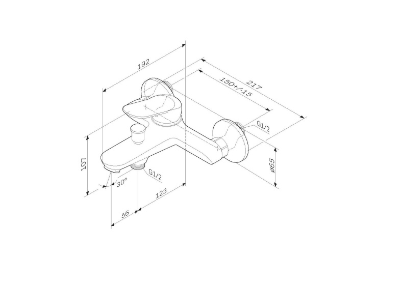 Смеситель AM.PM Sunny F85C10000 для ванны с душем - 7