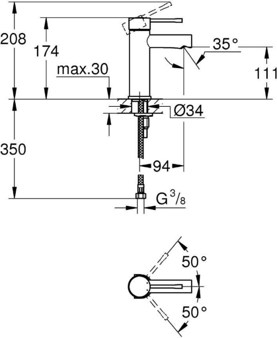 Смеситель Grohe Essence 34294001 для раковины - 1