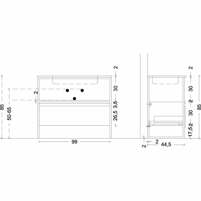 Тумба Armadi Art Loft 100 подвесная светлое дерево 894-100-L - 3