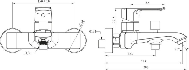 Смеситель BelBagno Disco DIS VASM CRM для ванны DIS-VASM-CRM - 1