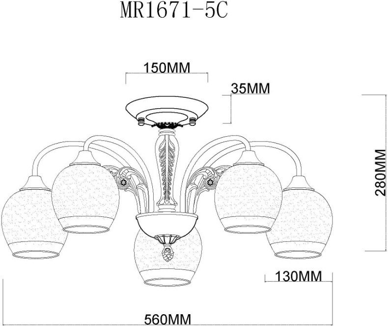 Люстра на штанге MyFar Nika MR1671-5C - 4