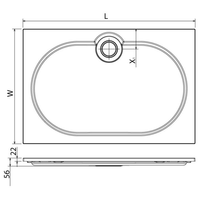 TRAY-S-AH-120/80-SCR-W Экран плоский из искусственного мрамора 1200х800х135, белый (Bianco) - 4
