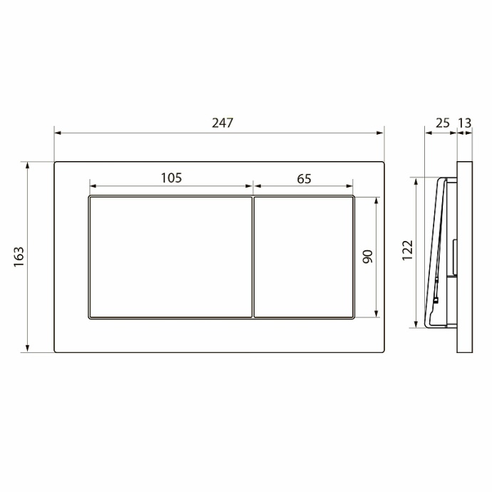 Кнопка смыва Point Ника хром глянцевый PN44081C - 2