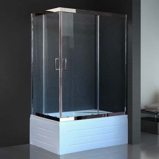 Душевой уголок Royal Bath BP 120х80 R с поддоном профиль хром стекло прозрачное RB8120BP-T-CH-R - 0