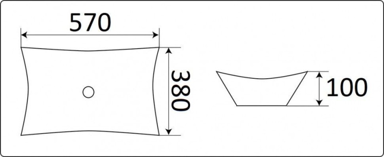 Раковина накладная Ceramalux N 57 белый  7701B - 1